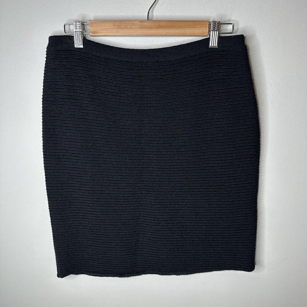 Eileen Fisher Skirt Women’s Black Wool Knit Pencil‎ Mini Casual Career Petite M